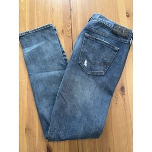 Bullhead Denim Co Men's Skinny Jeans 32x30 Distressed Ripped Medium Wash